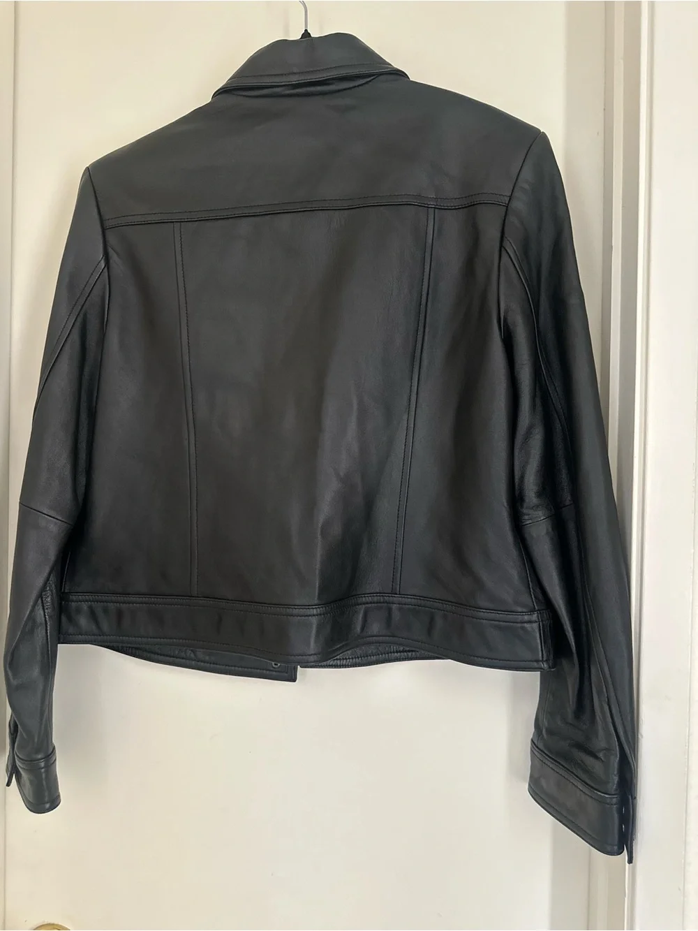 Valerie Stevens Black Leather Zip-Front Jacket